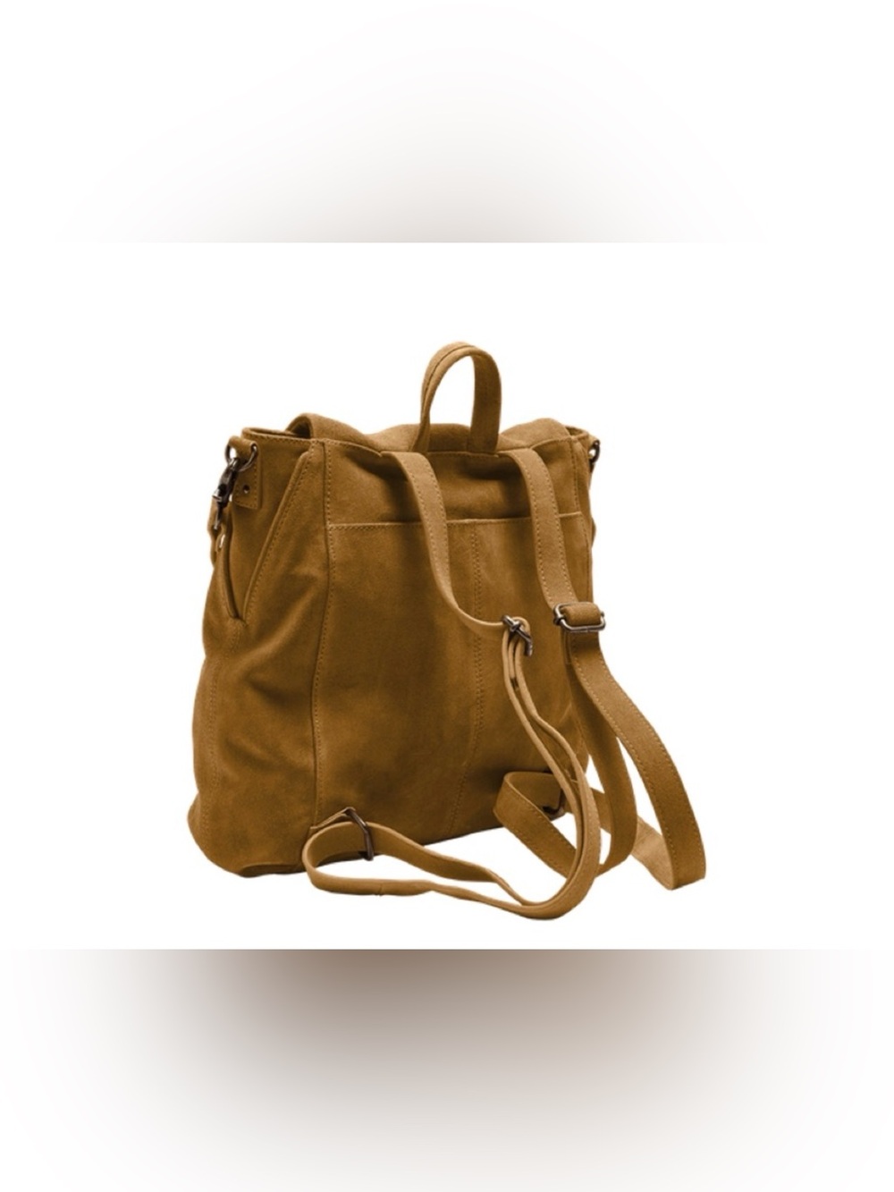 New Free People Camilla Suede Backpack ~ Bronze Tan